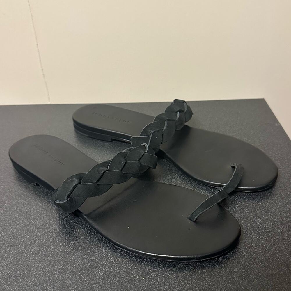 Jenni Kayne Leather Braided Strap Sandal Black Leather Shoes Size 39 9 $325
